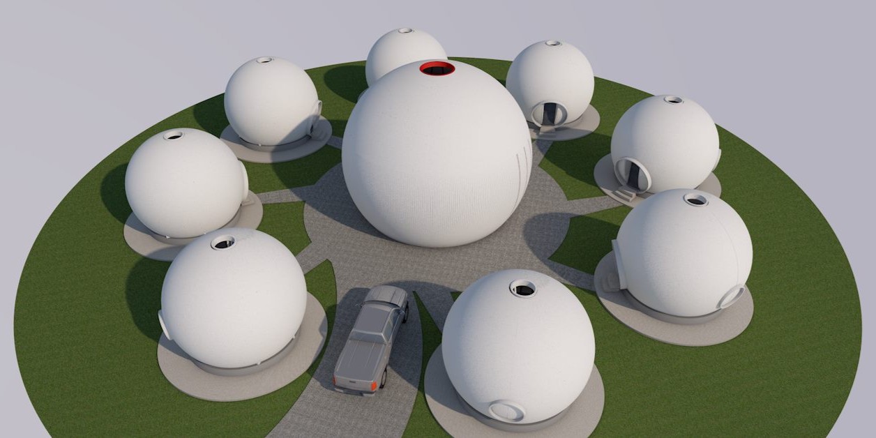 Разработка генплана участка для строительства купольных домов